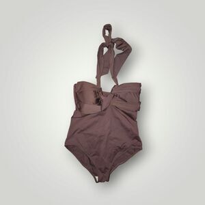 Zeki Women's 7 8 One Piece brown Swimsuit